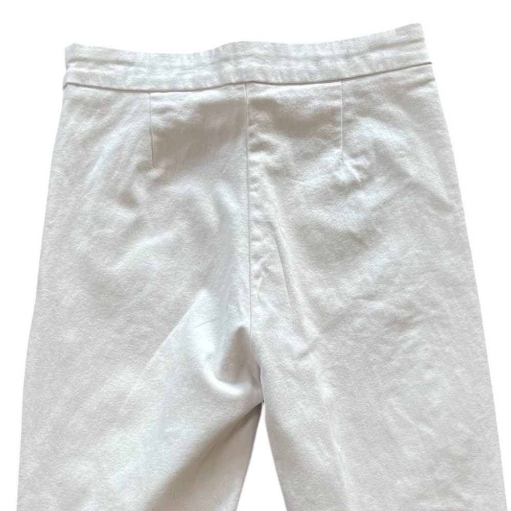 TCEC White Sailor Style Flared Pants with Large Buttons Detail Sz S Side Zipper - Picture 6 of 10
